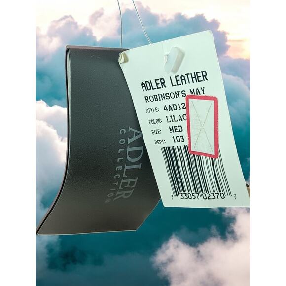 New with Tags Adler Collection 100% Leather Faux Fur Hood Coat SZ M - Picture 8 of 16